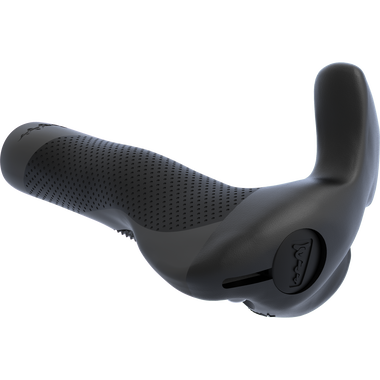 SQlab Stuby bicycle handlebar grip with bar end in black, three-quarter view