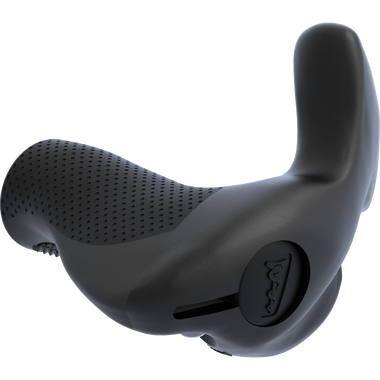SQlab Stuby Short handlebar grip with bar end in black, three-quarter view