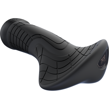 SQlab 702 ergonomic bike grip in black with large palm support wing
