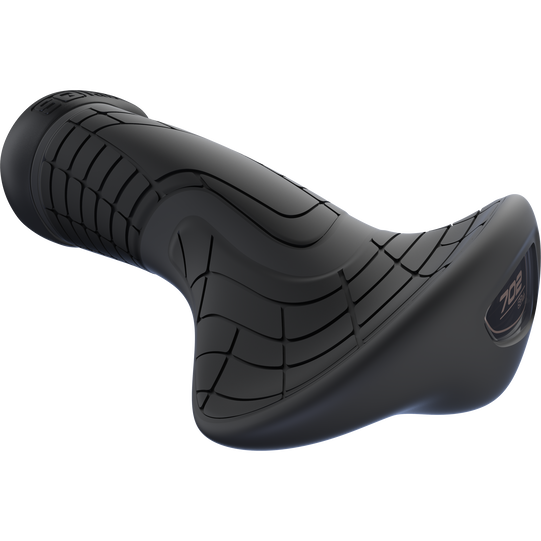 SQlab 702 ergonomic bike grip in black with large palm support wing