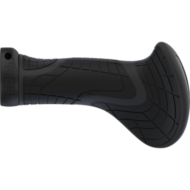 SQlab 702 ergonomic comfort bike grip in black with large palm wing and textured finger zones