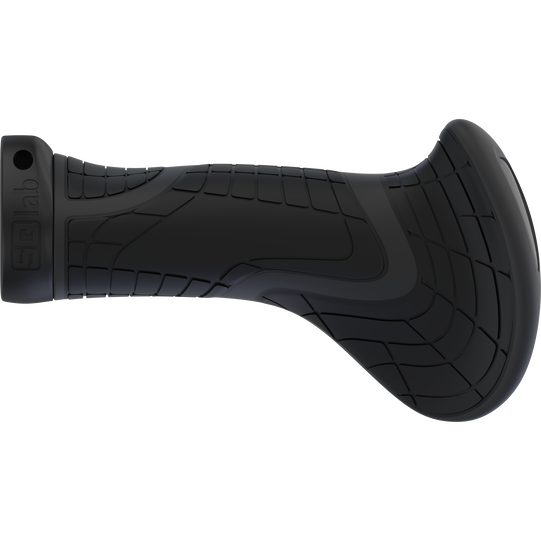 SQlab 702 ergonomic comfort bike grip in black with large palm wing and textured finger zones