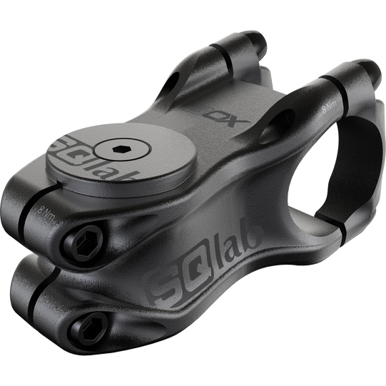 SQlab 8OX MTB stem in matte black, three-quarter view