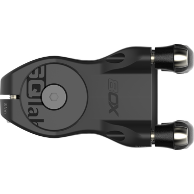 SQlab 8OX ltd MTB stem in matte black, top view, 4-bolt handlebar clamp