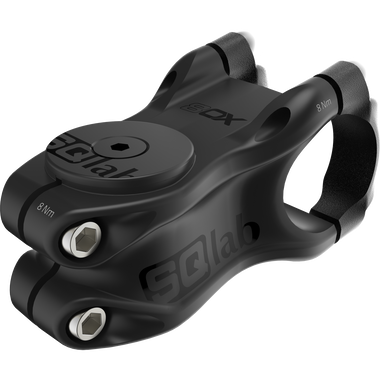 SQlab 8OX ltd. MTB stem in matte black, CNC-machined, with 4-bolt handlebar clamp