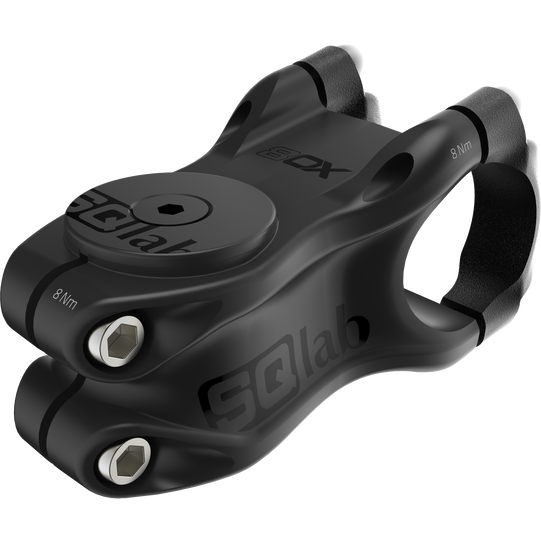 SQlab 8OX ltd. MTB stem in matte black, CNC-machined, with 4-bolt handlebar clamp