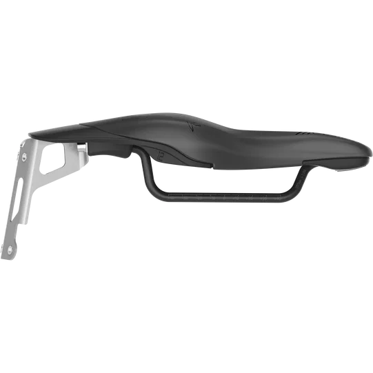 Adaptateur porte-bidon intégré SQlab 613 R ERGOWAVE en noir et argent, vue de côté