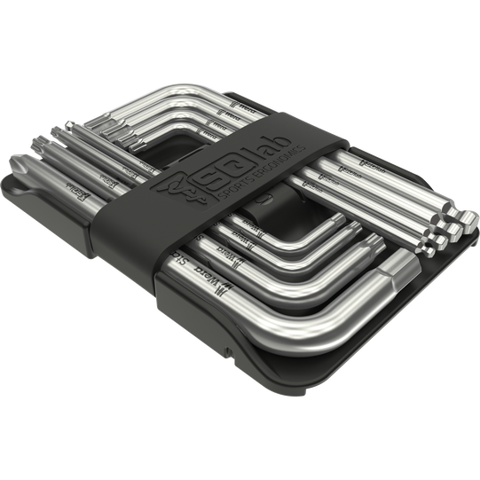 SQlab Nine Key Card multitool 9-piece hex key set in black and silver