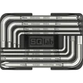 SQlab Nine Key Card multitool 9-piece in charcoal and silver with HEX, TORX and PH2 keys