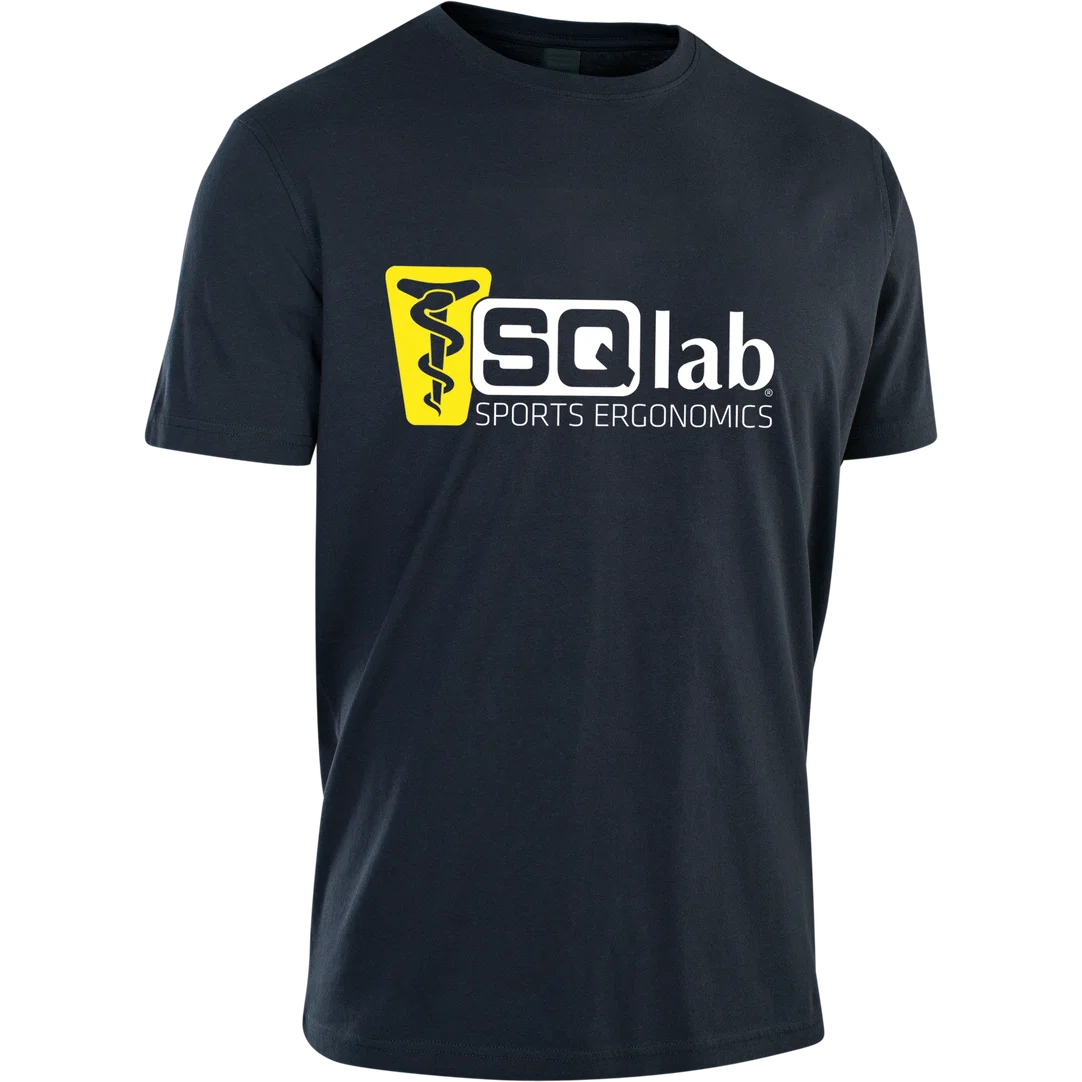 SQlab #mehrbums logo t-shirt men short sleeve in navy