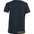 SQlab #mehrbums Logo Tee women short sleeve in navy, back view with yellow print