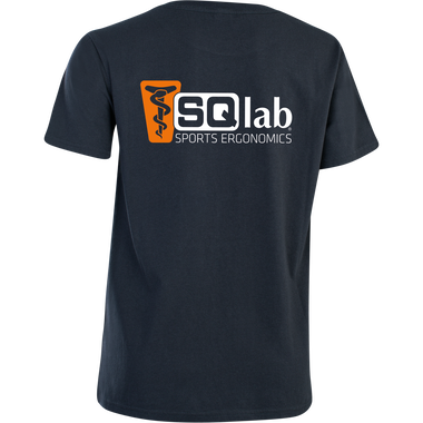 SQlab Tee Logo Testsieger men's short-sleeve t-shirt in dark navy, back view