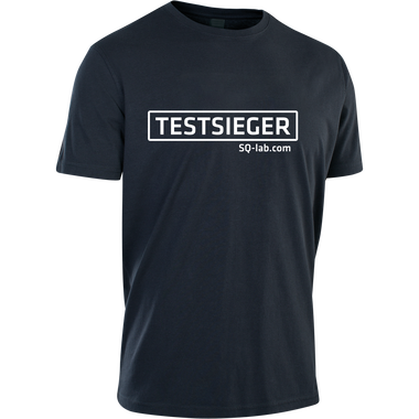 SQlab Testsieger men's short-sleeve T-shirt in dark navy with white logo print