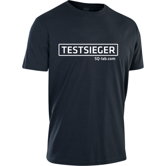 SQlab Testsieger men's short-sleeve T-shirt in dark navy with white logo print