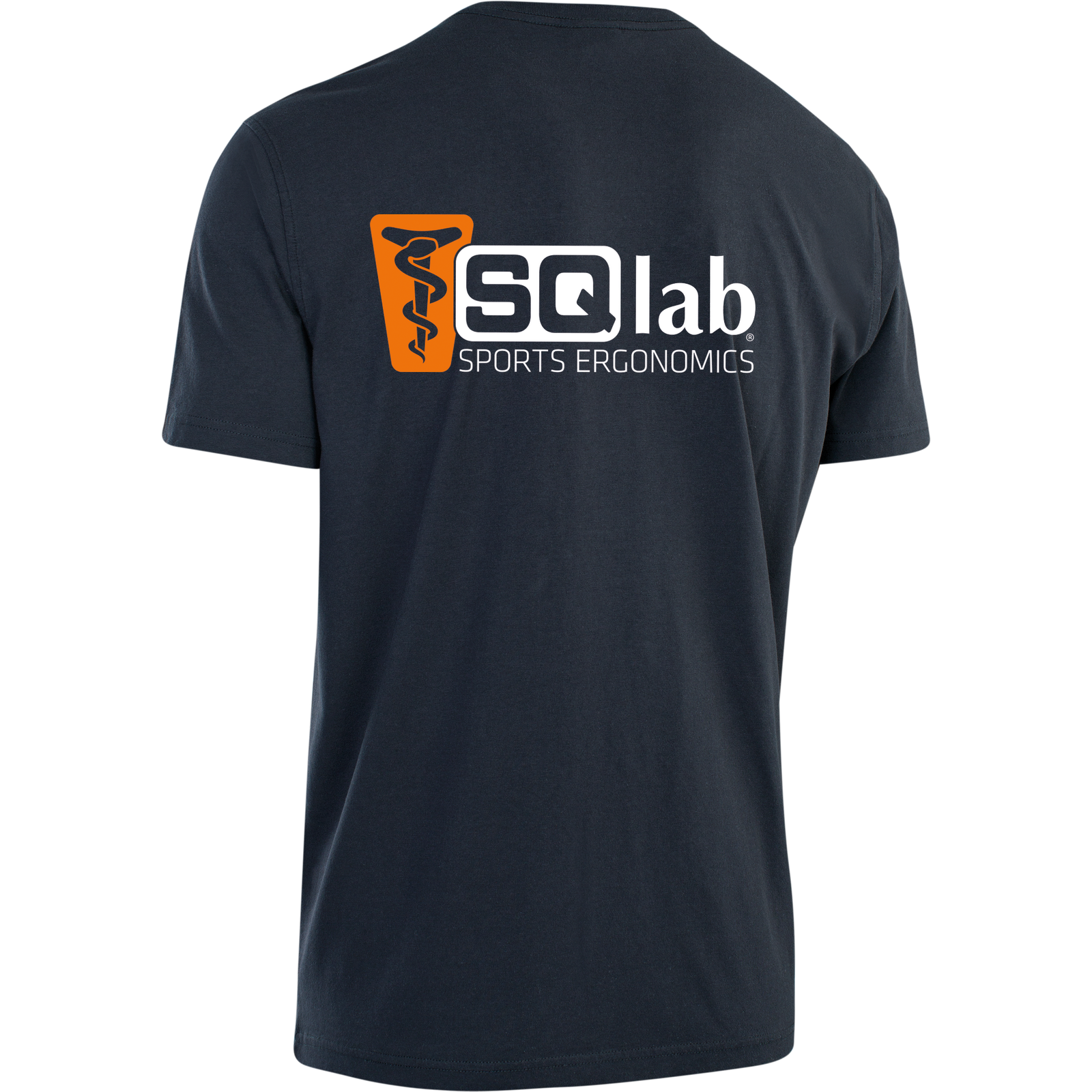 SQlab Testsieger T-Shirt Damen in dunkelblau mit SQlab Sports Ergonomics Logo, Rückansicht