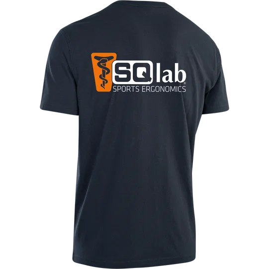 SQlab Testsieger T-Shirt Damen in dunkelblau mit SQlab Sports Ergonomics Logo, Rückansicht