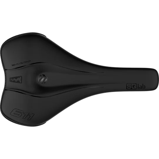 SQlab 611 ERGOWAVE active MTB saddle in black with active pivot technology