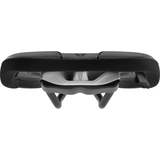 SQlab 611 ERGOWAVE active 2.1 MTB-Sattel in schwarz, Vorderansicht mit Active-Pivot-Mechanismus