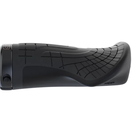 SQlab 710 Short ergonomic bicycle grip for twist shifts in black, side view