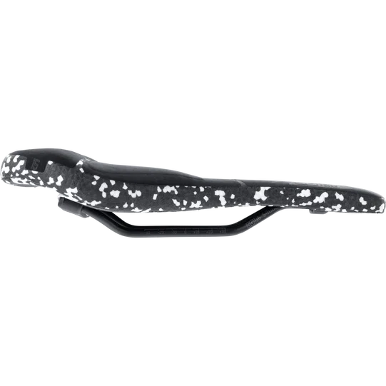 SQlab 6OX Infinergy ERGOWAVE active 2.1 Hans Rey MTB saddle in black and white, side view