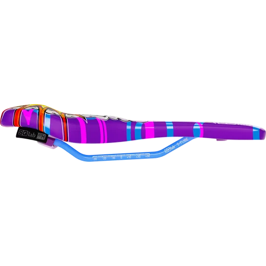 SQlab 6OX ERGOWAVE active 2.1 ltd. Metzger MTB saddle in purple, magenta and cyan — limited edition