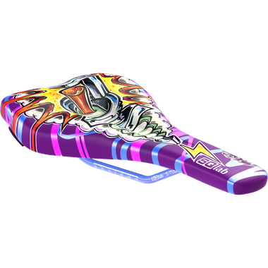 Selle VTT SQlab 6OX ERGOWAVE active 2.1 ltd. Metzger en violet avec design graffiti