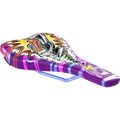 SQlab 6OX ERGOWAVE active 2.1 ltd. Metzger MTB saddle in purple with graffiti artwork