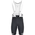SQlab ONE12 unisex bib shorts in black with white bib straps for road cycling