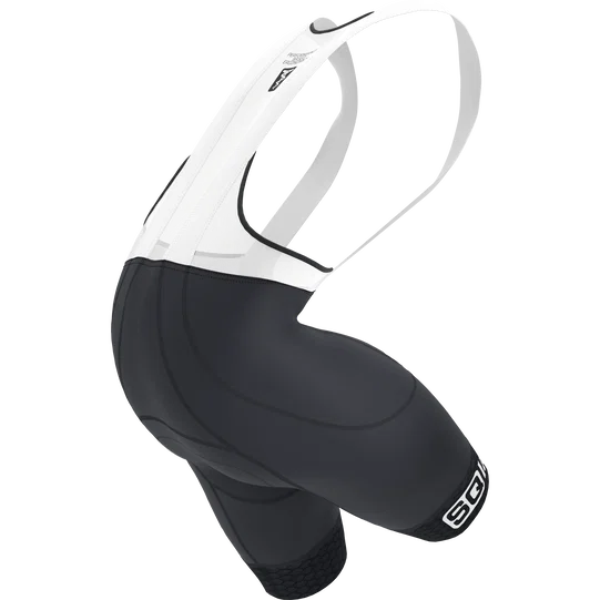 SQlab ONE12 bib shorts in black and white for road cycling