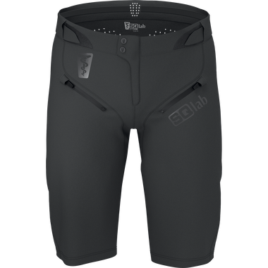 Short de cyclisme SQlab ONE OX en noir charbon pour le VTT, vue de face