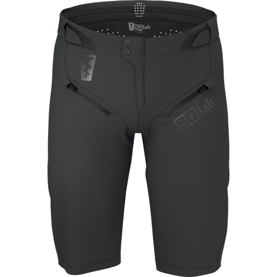 Short de cyclisme SQlab ONE OX en noir charbon pour le VTT, vue de face