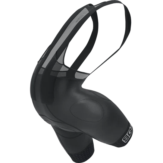 SQlab ONE11 bib shorts in black for mountain biking with integrated SQ-Pad chamois and hip protection