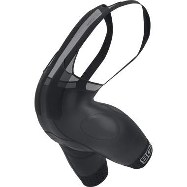 SQlab ONE11 bib shorts in black for mountain biking with integrated SQ-Pad chamois and hip protection