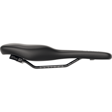 SQlab 610 M-D active saddle in matte black with active pivot technology, side view