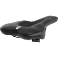 SQlab 610 M-D active saddle in black with central relief channel, three-quarter view