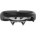 SQlab 610 M-D active bike saddle in black with relief channel, front view