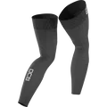 SQlab cycling leg warmers in charcoal black with compression fit and reflective logo