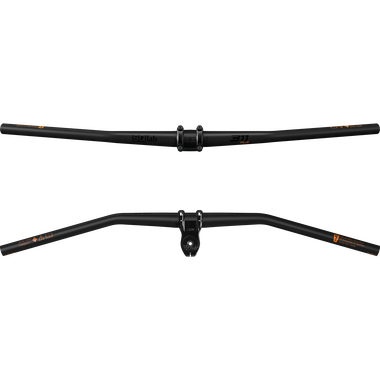 SQlab 311 FL-X carbon MTB handlebar 31.8mm in matte black, front and profile view