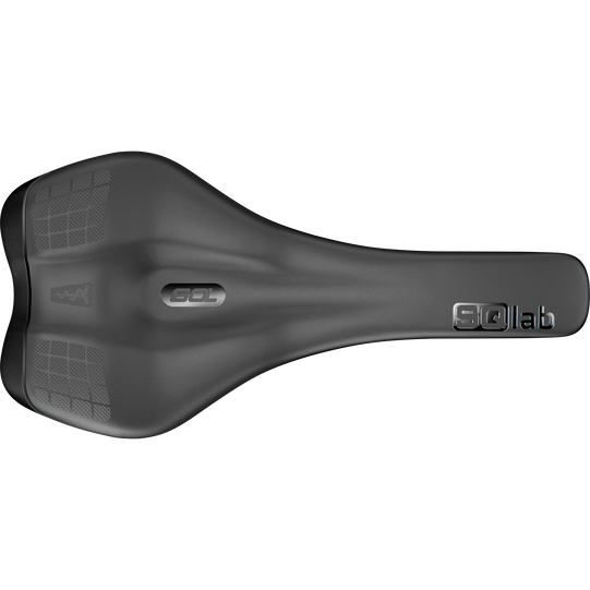 Selle VTT SQlab 6OL active avec profil ERGOWAVE en noir, vue de dessus