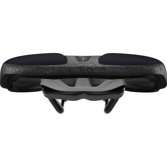 SQlab 611 Infinergy ERGOWAVE active 2.1 ClipOn MTB saddle in black, front view
