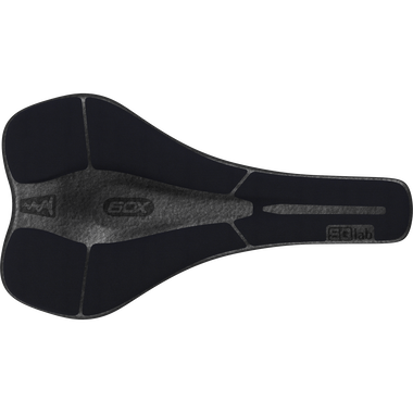 SQlab 6OX Infinergy ERGOWAVE active MTB saddle in black, top view