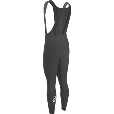 SQlab ONE12 Bib-Tights Herren in schwarz für Radsport, Rückansicht mit Trägern und Chamois