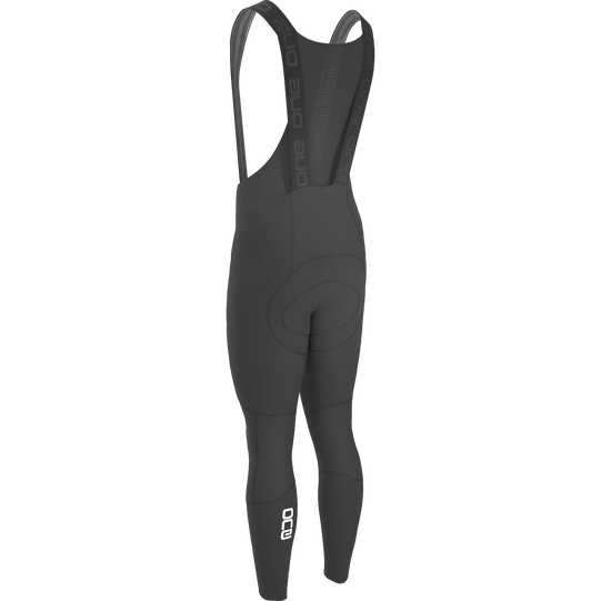 SQlab ONE12 Bib-Tights Herren in schwarz für Radsport, Rückansicht mit Trägern und Chamois