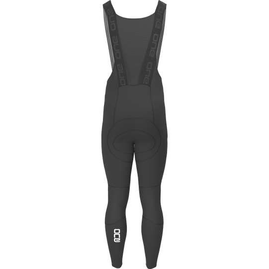 SQlab ONE12 Bib Tights Herren in schwarz – Rückansicht mit Sitzpolster und Träger