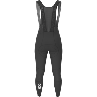 SQlab ONE12 women bib tights in black, rear view with chamois pad