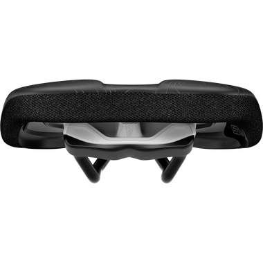 SQlab 6OX ERGOWAVE active 2.2 MTB saddle in black rear view showing rail system