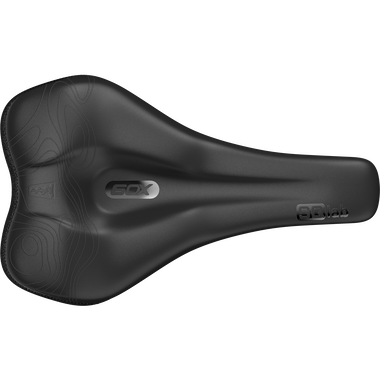 SQlab 6OX ERGOWAVE active MTB enduro saddle in black with step concept and shortened nose