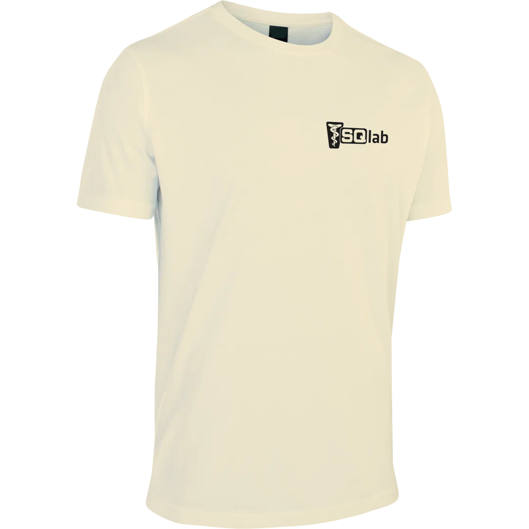 SQlab ltd. Team men's short-sleeve T-shirt in natural cream with SQlab logo on left chest