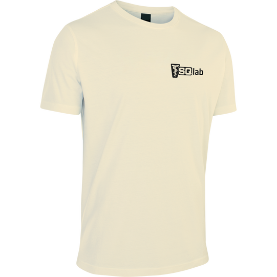 T-shirt manches courtes SQlab ltd. Team homme en crème naturel avec logo SQlab sur la poitrine gauche