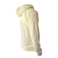 SQlab Zip Hoody ltd. Team men's zip hoodie in natural undyed ecru, back view